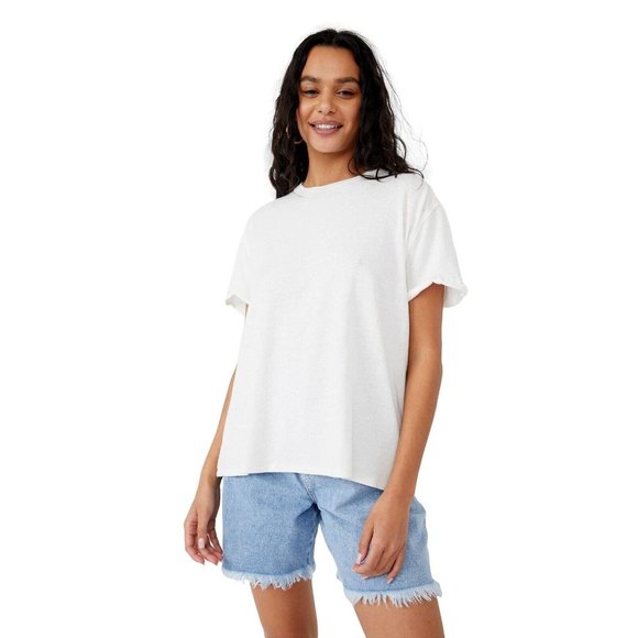 Free People Tops - Free People Women's Size XS Boyfriend Tee Gardenia NEW